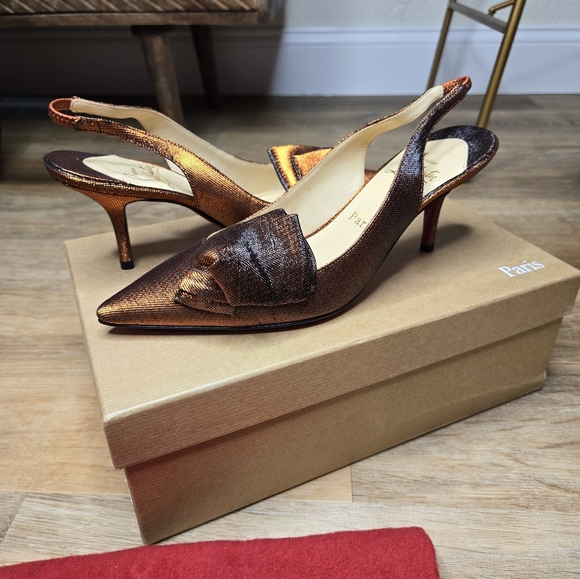 Loubiton kitten heels orange - Picture 2 of 5